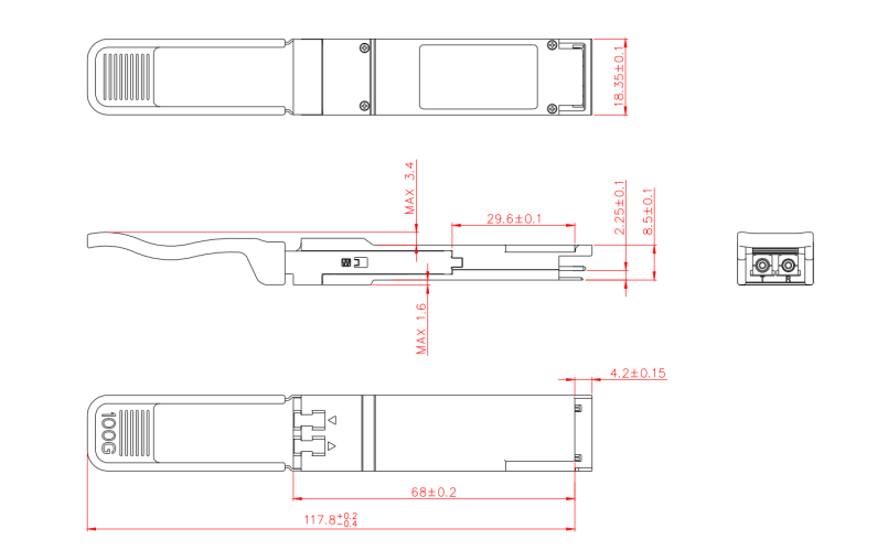 100G QSFP28 LR4 1310nm 10km