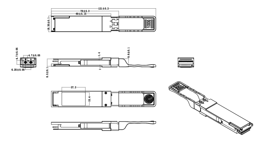 100G QSFP28 BiDi ER1 40km