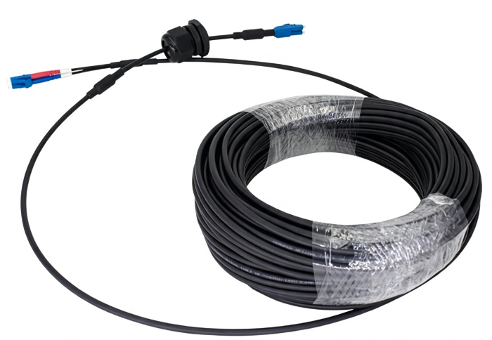 FTTA G657A2 DLC-DLC UPC 2C 5.0mm LSZH Armored Fiber Cable with M28 Gland